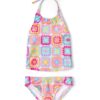 Tankini para niña con estampado geométrico multicolor disponible en Rosy Badia.