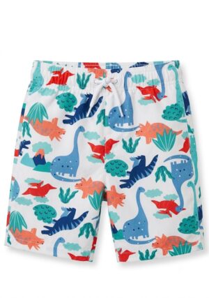 Set de traje de baño infantil con camiseta UV de dinosaurios y bermuda estampada con protección solar UPF 50+ disponible en Rosy Badia.
