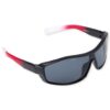 Lentes de sol deportivos infantiles negros con detalles rojos y protección UV disponibles en Rosy Badia.