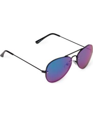 Lentes de sol infantiles tipo aviador con lentes espejados morados y protección UV disponibles en Rosy Badia.
