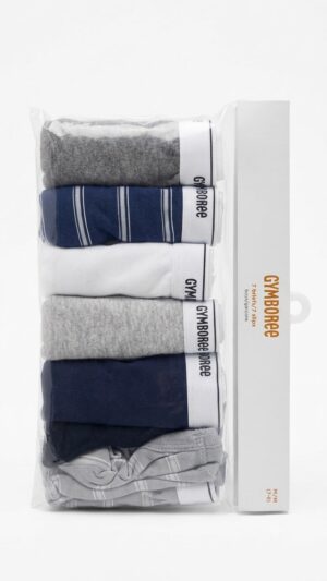 Set de 7 calzoncillos infantiles Gymboree en colores blanco, gris y azul marino disponible en Rosy Badia.