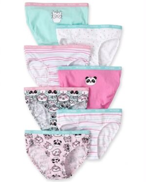 set de 7 pantis infantiles the children's place unicornio y panda pastel