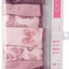 Set de 7 bikinis infantiles The Children's Place con diseños de mariposas en tonos rosados y malva.