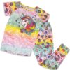 Pijama infantil de algodón con unicornio multicolor y pantalón estampado Magical Vibes para niña.