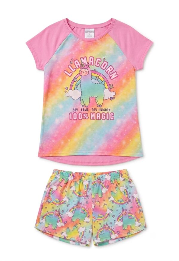 pijama infantil llamacorn arcoíris "100% magic"