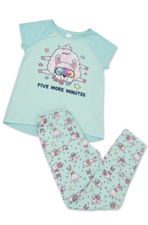 pijama infantil de algodón llama dormilona "five more minutes" para niña