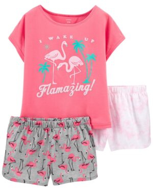 pijama infantil flamazing de 3 piezas para niña