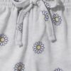 conjunto infantil de verano con capucha "love" y margaritas para niña