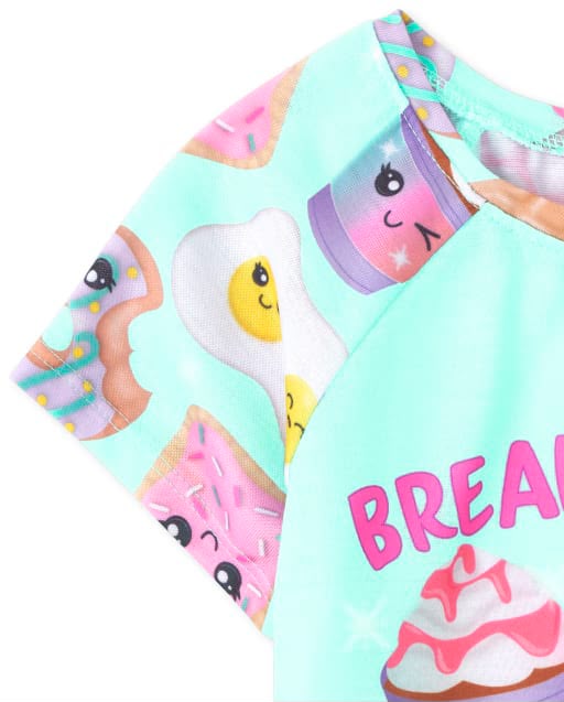 pijama infantil "breakfast crew" de 2 piezas para niña
