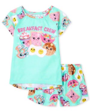 pijama infantil "breakfast crew" de 2 piezas para niña