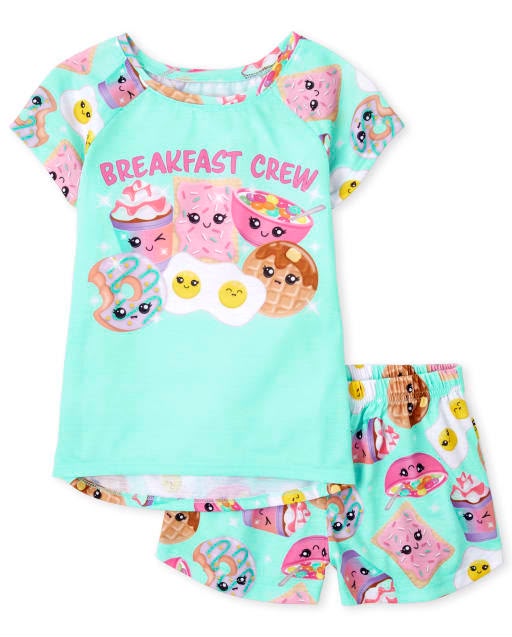 pijama infantil "breakfast crew" de 2 piezas para niña