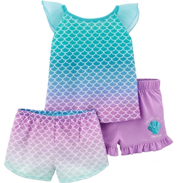 pijama infantil de 3 piezas "dream like a mermaid" para niña