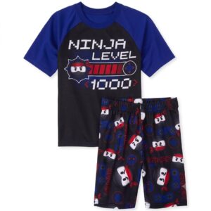 pijama infantil ninja level 1000 para niño – conjunto de camiseta y short