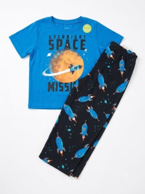 pijama infantil space mission para niño – conjunto de camiseta y pantalón