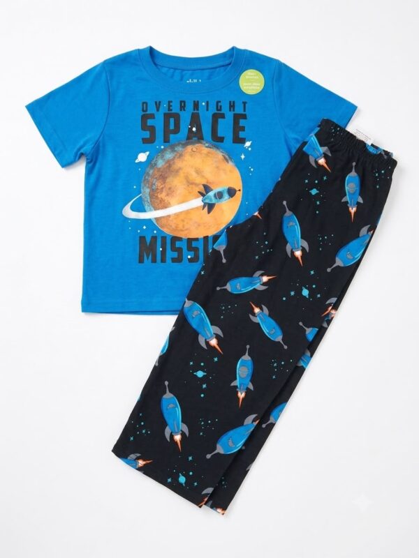 pijama infantil space mission para niño – conjunto de camiseta y pantalón