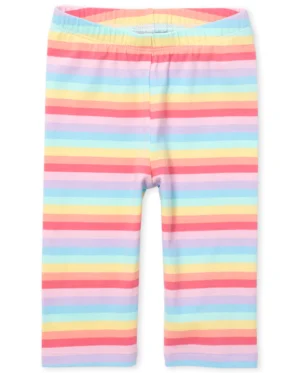 leggings de rayas pastel multicolor para niña