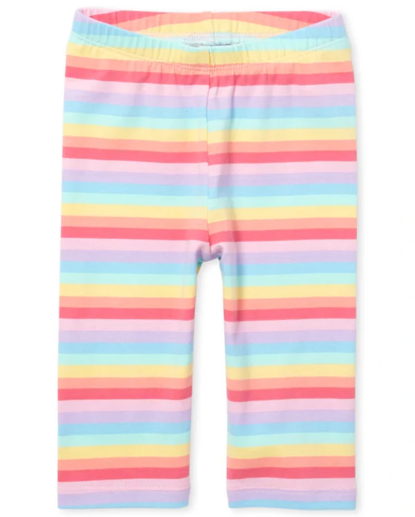 leggings de rayas pastel multicolor para niña