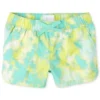 short tie dye turquesa y amarillo para niña