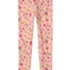 leggings rosados con estampado floral para niña