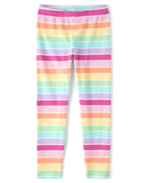 leggings de rayas multicolor para niña