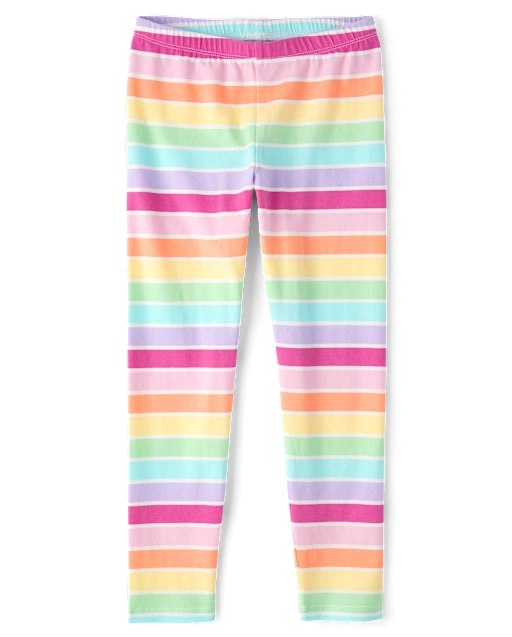 leggings de rayas multicolor para niña