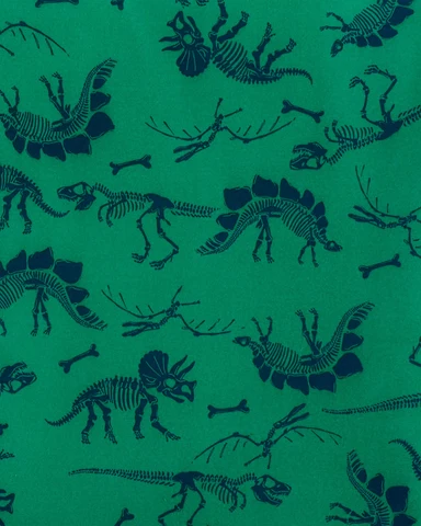 pijama infantil carter's de dinosaurio verde con capucha – 2 piezas