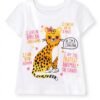 camiseta blanca de niña con guepardo