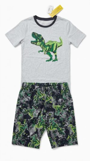 pijama infantil dinosaurio verde para niño
