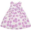 vestido infantil floral lila con volante elegante
