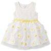 vestido infantil de encaje con flores margaritas amarillas