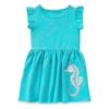 vestido infantil turquesa con caballito de mar