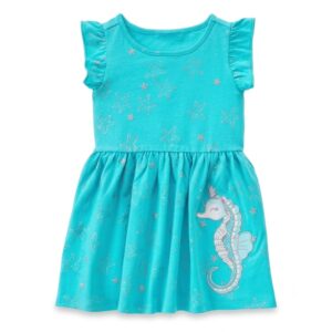 Home vestido infantil turquesa con caballito de mar