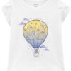 camiseta infantil carter's con globo aerostático para niña