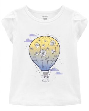 camiseta infantil carter's con globo aerostático para niña