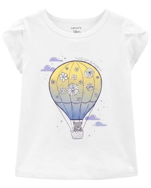 camiseta infantil carter's con globo aerostático para niña
