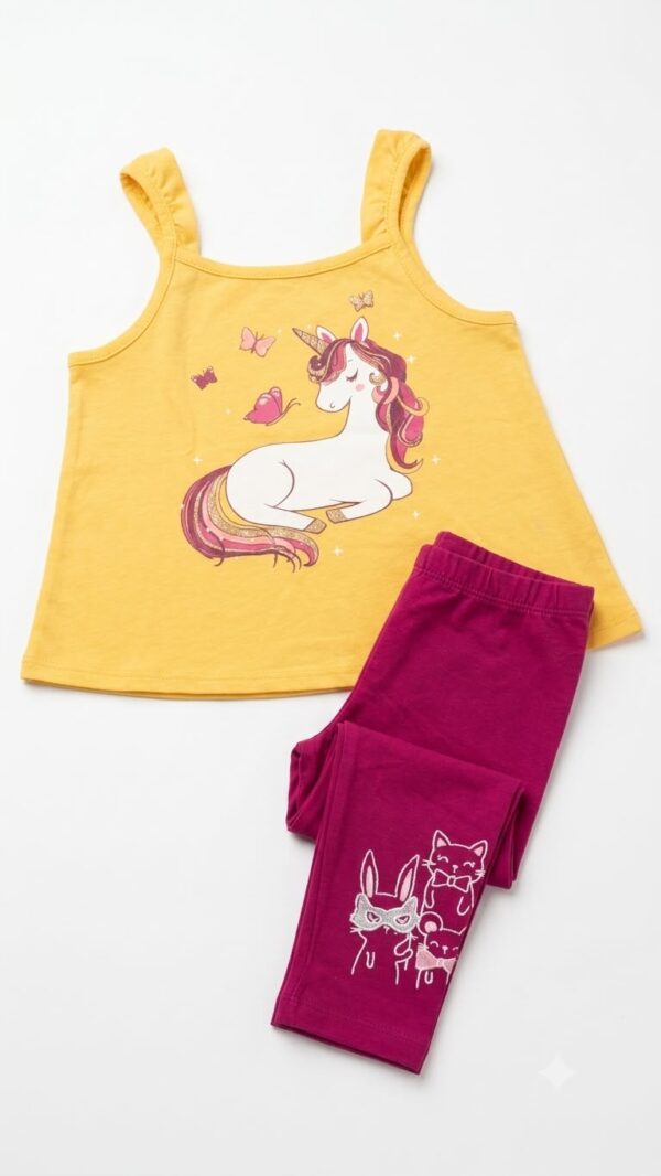 leggings infantiles fucsia con animalitos