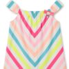 vestido infantil multicolor a rayas con paleta decorativa