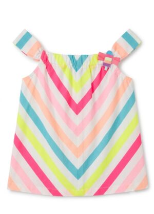 Home vestido infantil multicolor a rayas con paleta decorativa