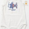 body blanco para bebé niña con pez bordado gymboree