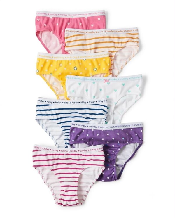 pack de 7 panties para niña – días de la semana