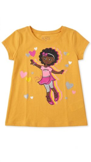 camiseta de bailarina para niña amarilla