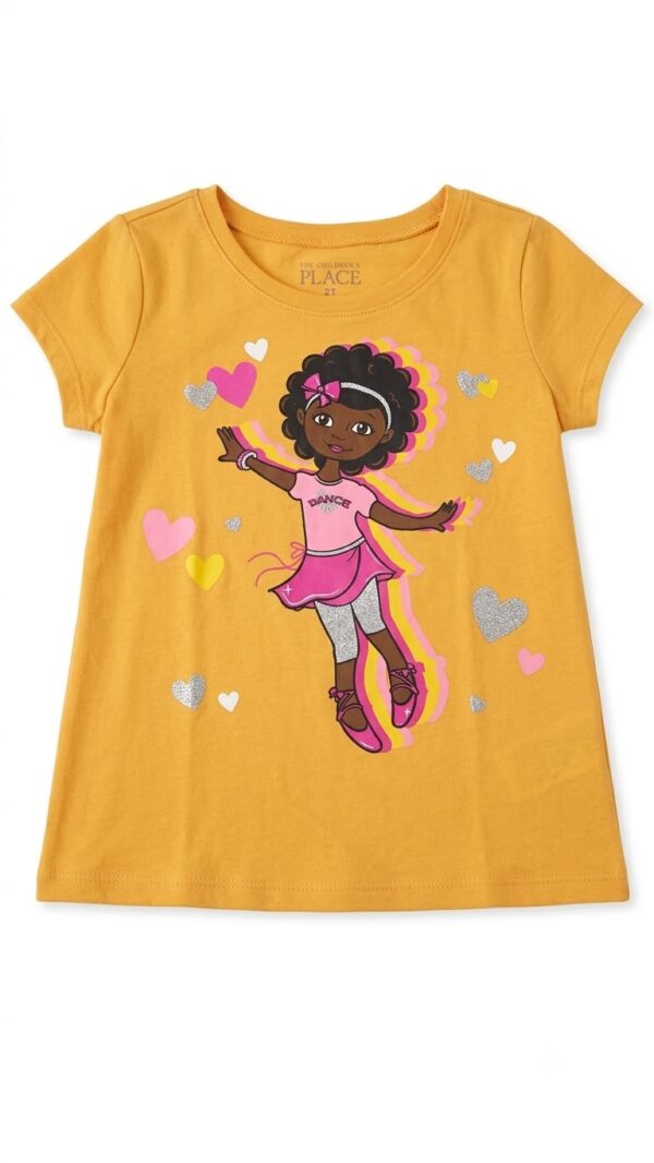 camiseta de bailarina para niña amarilla