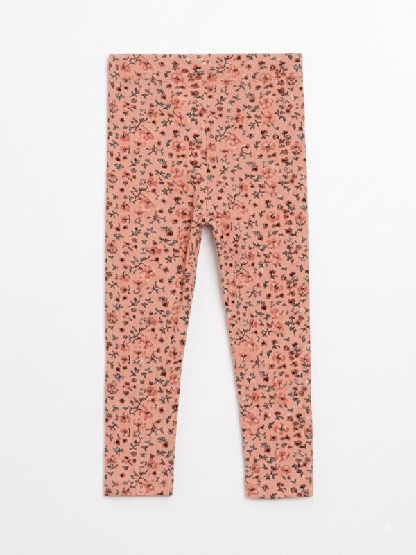 leggings coral con estampado floral para niña