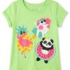 camiseta verde con animales de verano para niña – the children’s place