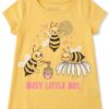 camiseta amarilla de abejitas para niña “busy little bee” – the children’s place