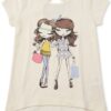 camiseta crema de amigas fashion para niña