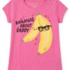 camiseta rosa bananas about daddy para niña