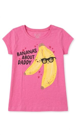 camiseta rosa bananas about daddy para niña