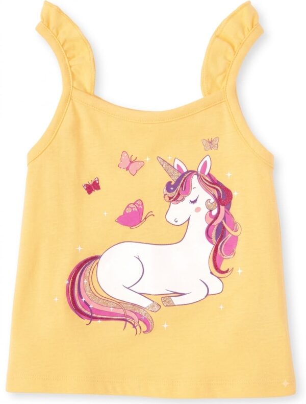 blusa amarilla de unicornio para niña