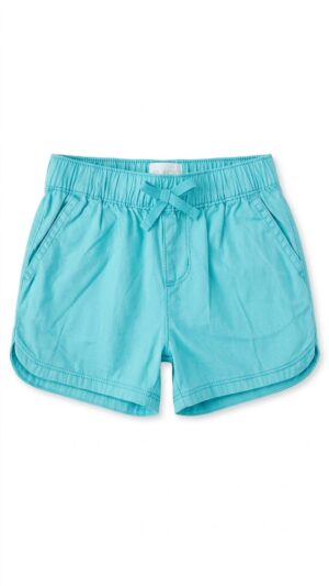 short turquesa con cintura elástica para niña